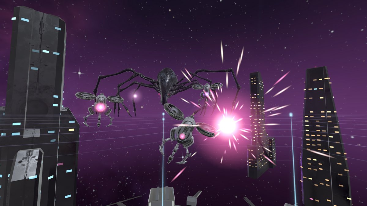 Punching a drone in the Neon City
